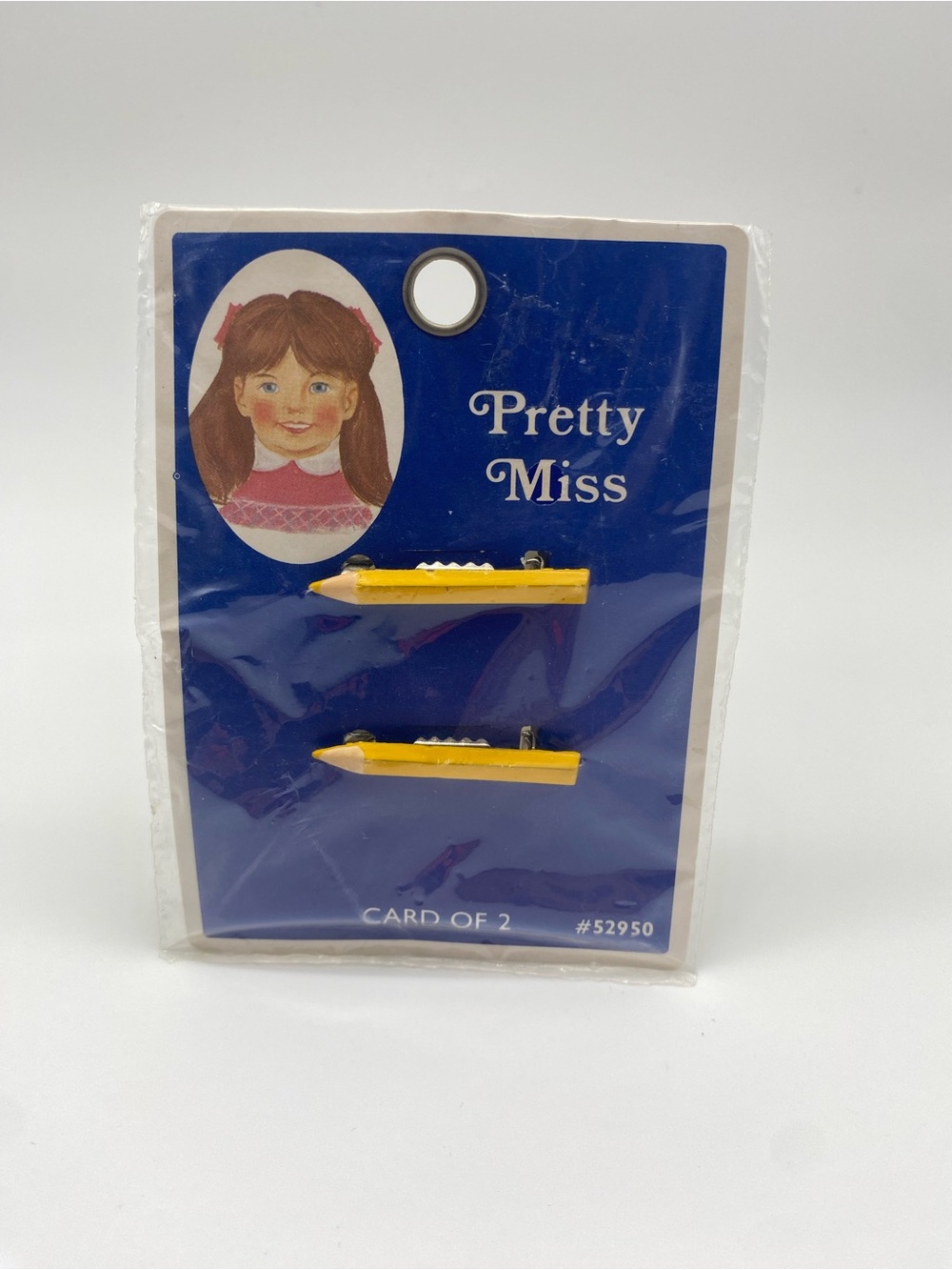 Vintage Yellow Pencil Hair Clips - Pack of 2